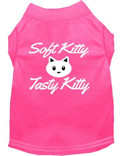 Camisa para perros y gatos con serigrafía, "Soft Kitty, Tasty Kitty"