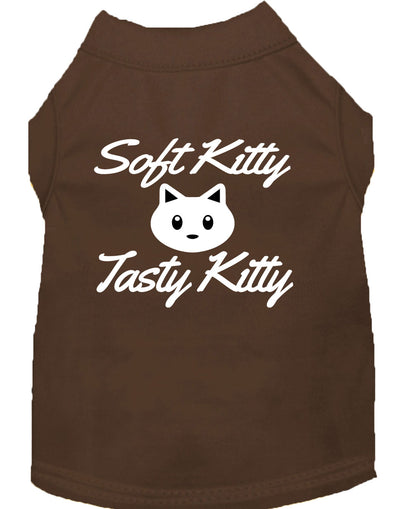 Camisa para perros y gatos con serigrafía, "Soft Kitty, Tasty Kitty"