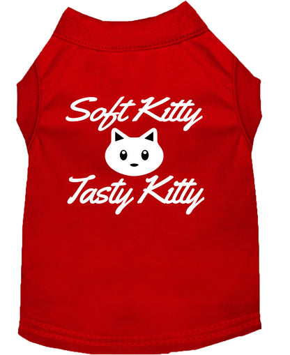 Camisa para perros y gatos con serigrafía, "Soft Kitty, Tasty Kitty"