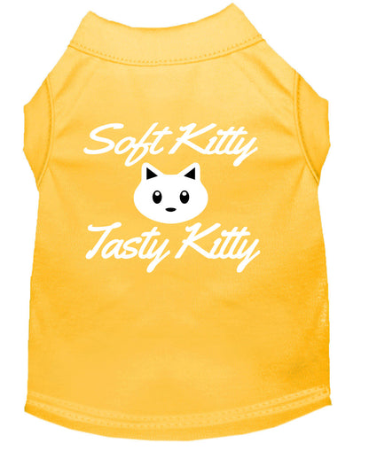 Camisa para perros y gatos con serigrafía, "Soft Kitty, Tasty Kitty"