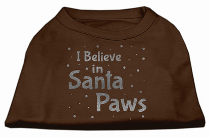 Camisa navideña para perros serigrafiada, "Creo en Santa Paws"