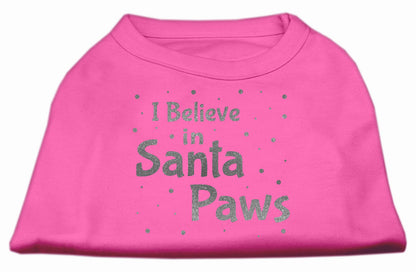 Camisa navideña para perros serigrafiada, "Creo en Santa Paws"