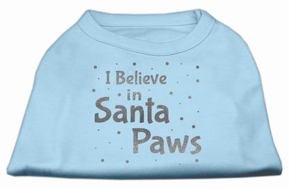 Camisa navideña para perros serigrafiada, "Creo en Santa Paws"