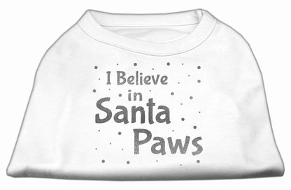 Camisa navideña para perros serigrafiada, "Creo en Santa Paws"