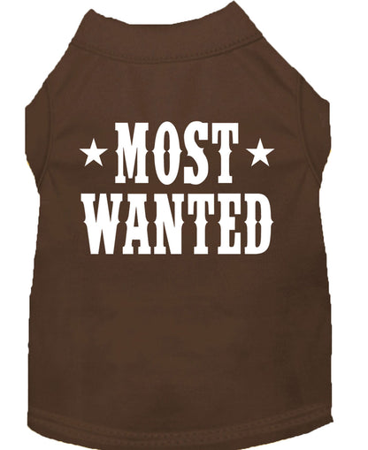 Camisa para perros y gatos con serigrafía, "Most Wanted"