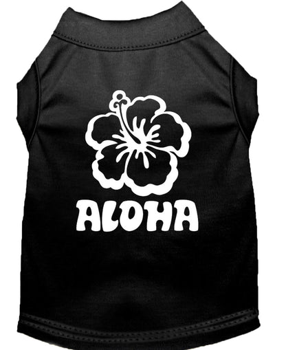 Pet Dog & Cat Shirt Screen Printed, "Aloha Flower"