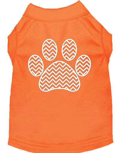 Pet Dog & Cat Shirt Screen Printed, "Chevron Paw"