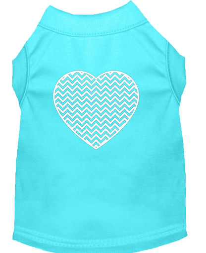 Camisa para perros y gatos con estampado serigrafiado, "Chevron Heart"