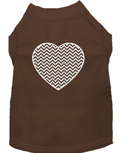 Camisa para perros y gatos con estampado serigrafiado, "Chevron Heart"