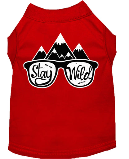 Camisa para perros y gatos con serigrafía, "Stay Wild"