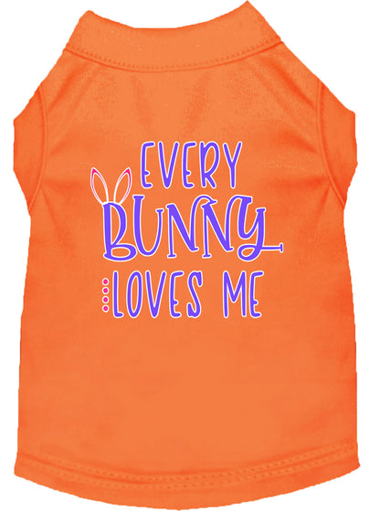 Pet Dog & Cat Shirt Screen Printed, "Every Bunny Loves Me"