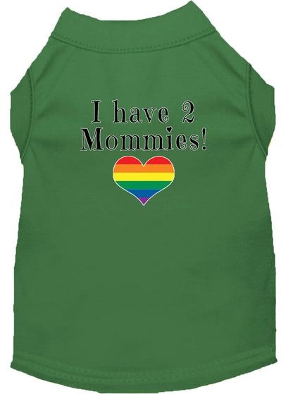 Pet Dog & Cat Shirt Screen Printed, "I Have Two Mommies"