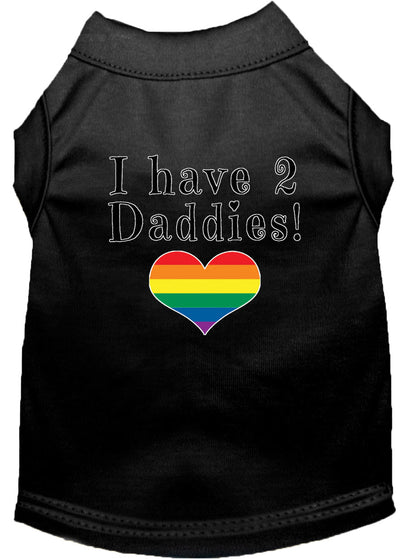 Pet Dog & Cat Shirt Screen Printed, "I Have Two Daddies"