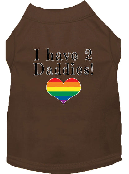 Pet Dog & Cat Shirt Screen Printed, "I Have Two Daddies"