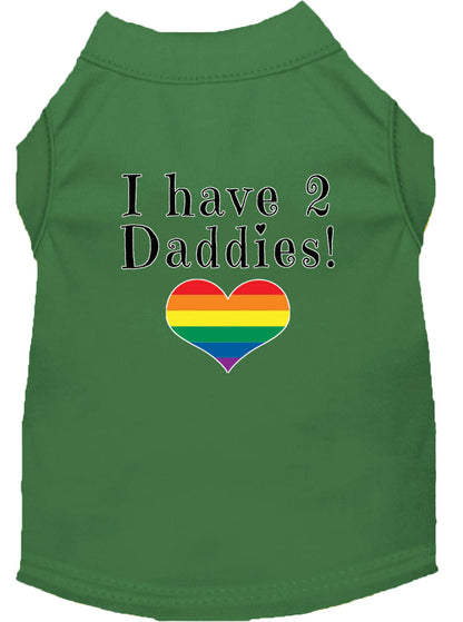 Pet Dog & Cat Shirt Screen Printed, "I Have Two Daddies"