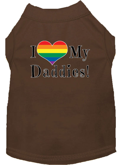 Camisa para perros y gatos con serigrafía, "I Heart My Daddies"