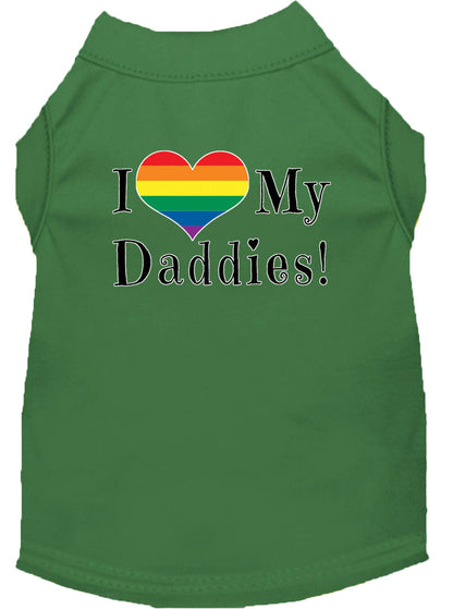 Camisa para perros y gatos con serigrafía, "I Heart My Daddies"