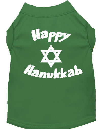 Hanukkah Pet Dog &amp; Cat Shirt Serigrafiado, "Happy Hanukkah"