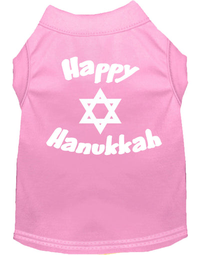 Hanukkah Pet Dog &amp; Cat Shirt Serigrafiado, "Happy Hanukkah"