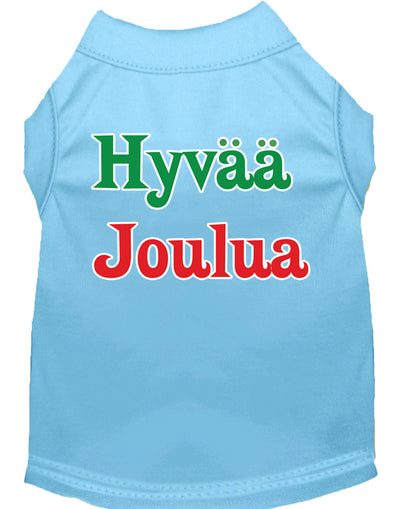 Camisa navideña para perros serigrafiada, "Hyvaa Joulua"