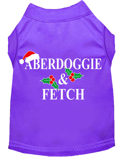 Camisa navideña para perros serigrafiada, "Aberdoggie &amp; Fetch"