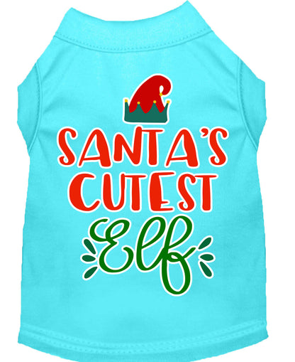 Christmas Pet Dog & Cat Shirt Screen Printed, "Santa's Cutest Elf"