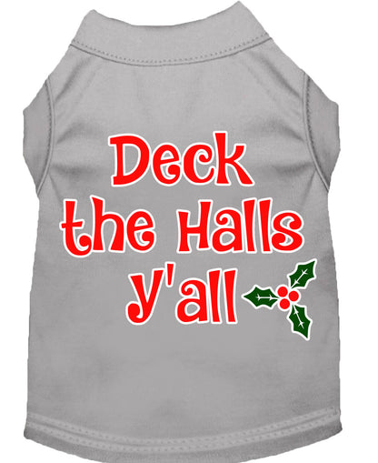 Christmas Pet Dog & Cat Shirt Screen Printed, "Deck The Halls, Y'all"