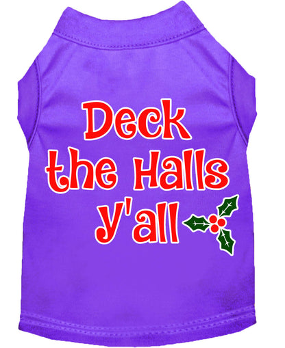 Christmas Pet Dog & Cat Shirt Screen Printed, "Deck The Halls, Y'all"