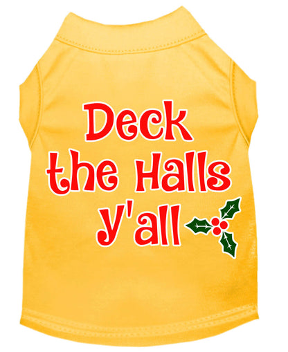 Christmas Pet Dog & Cat Shirt Screen Printed, "Deck The Halls, Y'all"