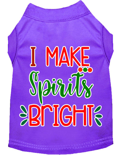 Christmas Pet Dog & Cat Shirt Screen Printed, "I Make Spirits Bright"