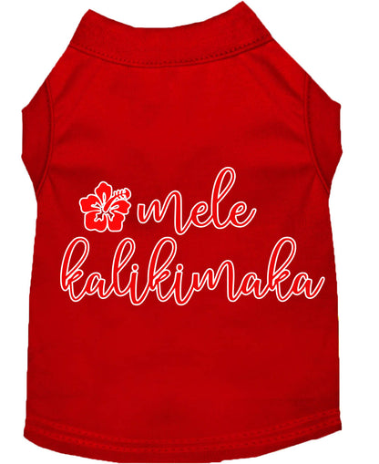 Camisa navideña para perros y gatos serigrafiada, "Mele Kalikimaka"