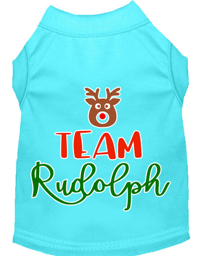 Camisa navideña para perros y gatos serigrafiada, "Equipo Rudolph"