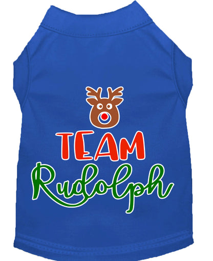 Camisa navideña para perros y gatos serigrafiada, "Equipo Rudolph"