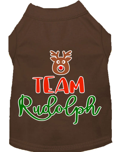 Camisa navideña para perros y gatos serigrafiada, "Equipo Rudolph"