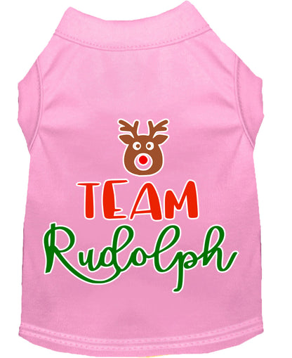 Camisa navideña para perros y gatos serigrafiada, "Equipo Rudolph"