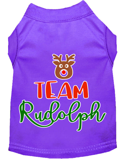 Camisa navideña para perros y gatos serigrafiada, "Equipo Rudolph"