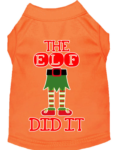 Christmas Pet Dog & Cat Shirt Screen Printed, "The Elf Did It"