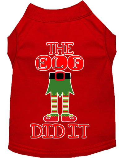 Christmas Pet Dog & Cat Shirt Screen Printed, "The Elf Did It"