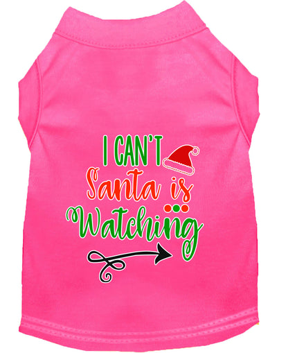 Christmas Pet Dog & Cat Shirt Screen Printed, "I Can't, Santa is Watching"