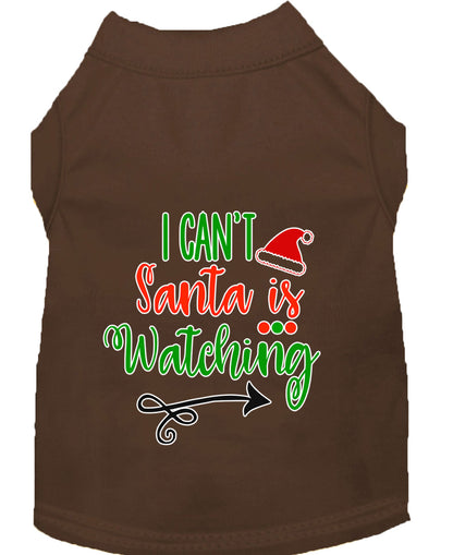 Christmas Pet Dog & Cat Shirt Screen Printed, "I Can't, Santa is Watching"