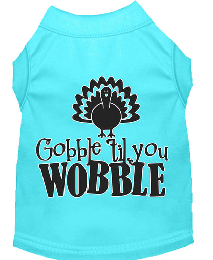 Camisa para perros y gatos serigrafiada, "Gobble Til Ya Wobble"