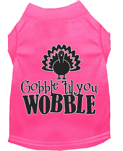 Camisa para perros y gatos serigrafiada, "Gobble Til Ya Wobble"