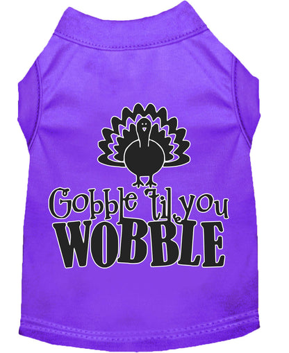 Camisa para perros y gatos serigrafiada, "Gobble Til Ya Wobble"