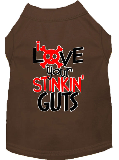 Camisa para perros y gatos con serigrafía, "Love Your Stinking Guts"