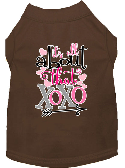 Camisa para perros y gatos con serigrafía, "All About That XOXO"