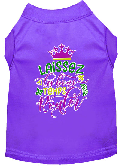 Pet Dog & Cat Shirt Screen Printed, "Laissez Les Bons Temps Rouler"