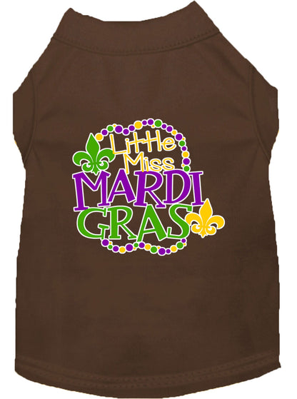 Camisa para perros y gatos con serigrafía, "Little Miss Mardi Gras"