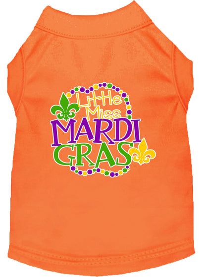 Camisa para perros y gatos con serigrafía, "Little Miss Mardi Gras"