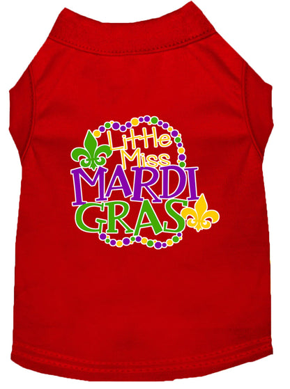 Camisa para perros y gatos con serigrafía, "Little Miss Mardi Gras"