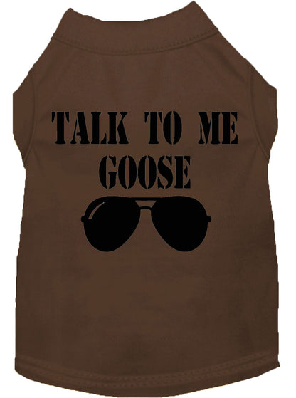 Camisa para perros y gatos con serigrafía, "Talk To Me Goose"